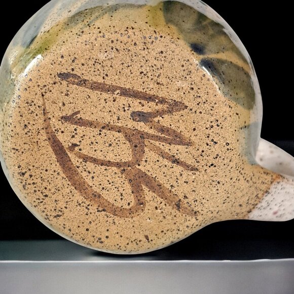 Beautiful Pottery creamer 4" tall marked on bottom MKS floral NICE - Picture 5 of 6